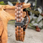 Engraved men's watch made of wood