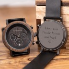 Engraved Men's Watch with Leather Strap