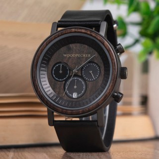Engraved Men's Watch with Leather Strap