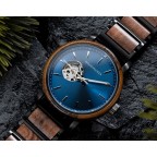 Mens Blue Engraved Watch