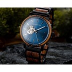 Mens Blue Engraved Watch